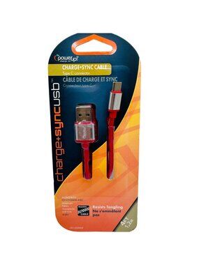 Charge+Sync USB Type C Cable 4ft Red Tangle-Resistant Braided 2.0 Aluminum Tips